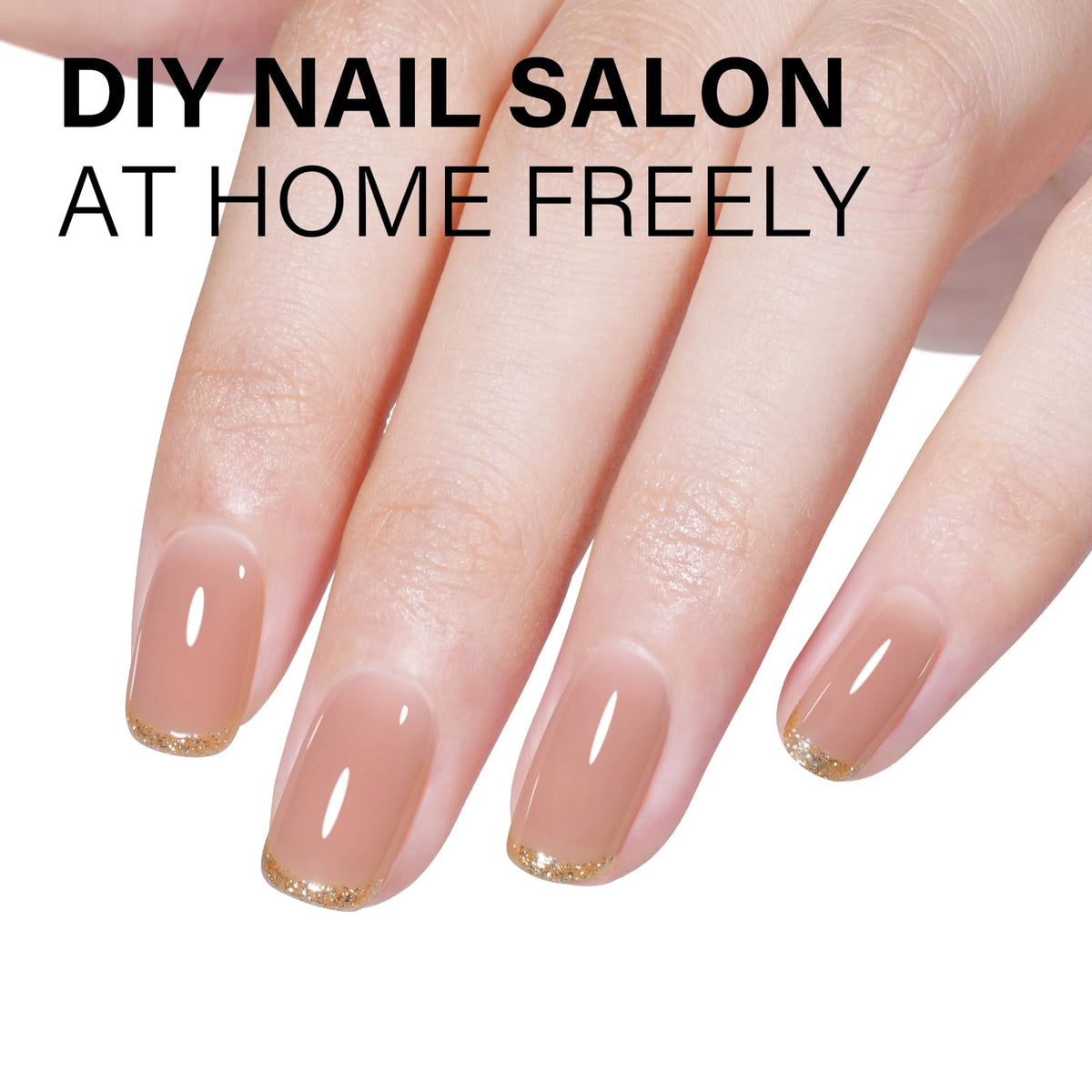AILLSA Jelly Nude Gel Polish Dark Nude applied on nails