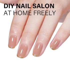 AILLSA Jelly Nude Gel Polish Dark Nude applied on nails