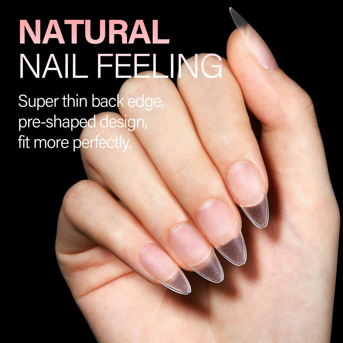 AILLSA Medium Almond Nail Tips being applied for nail art