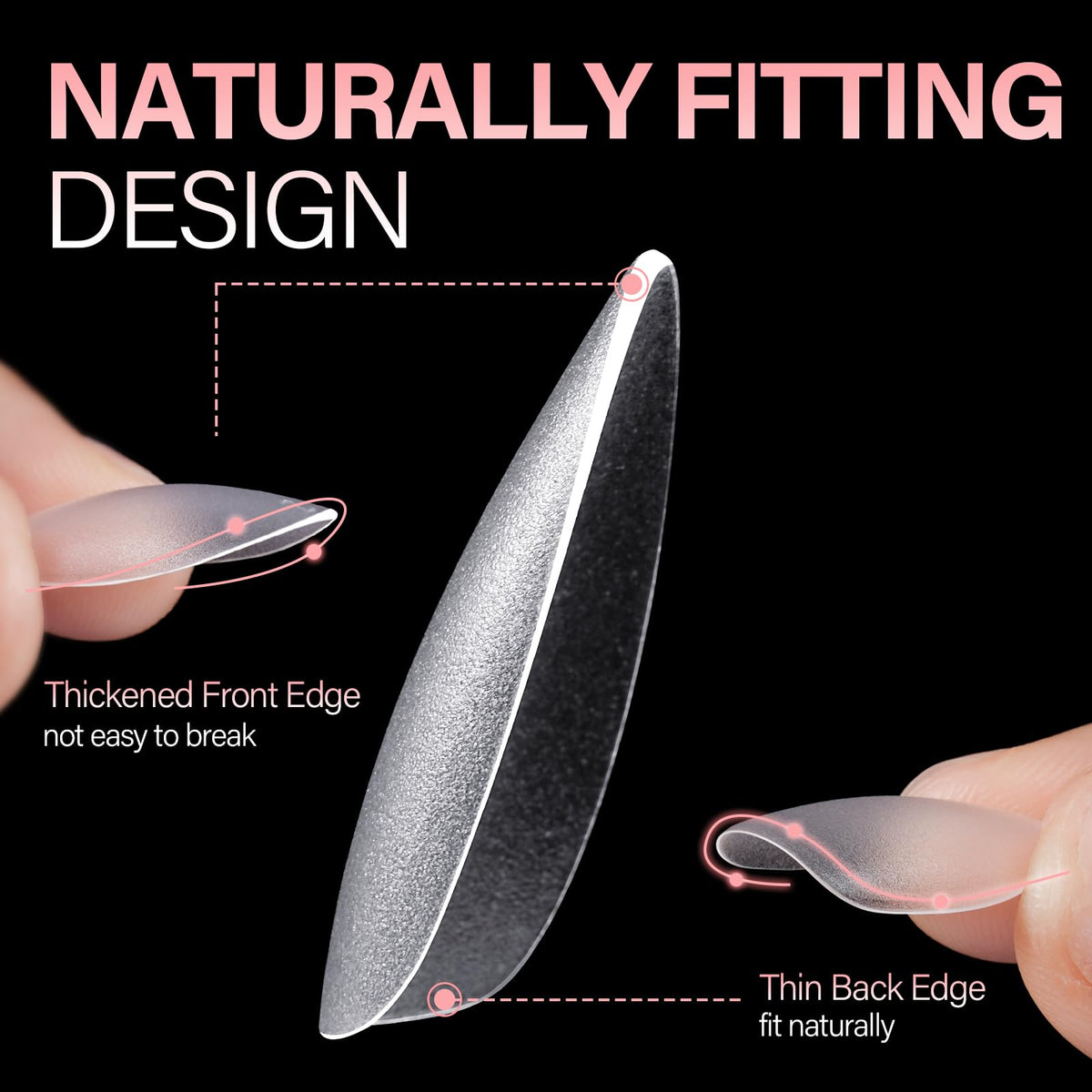 AILLSA Medium Almond Nail Tips close-up of acrylic material