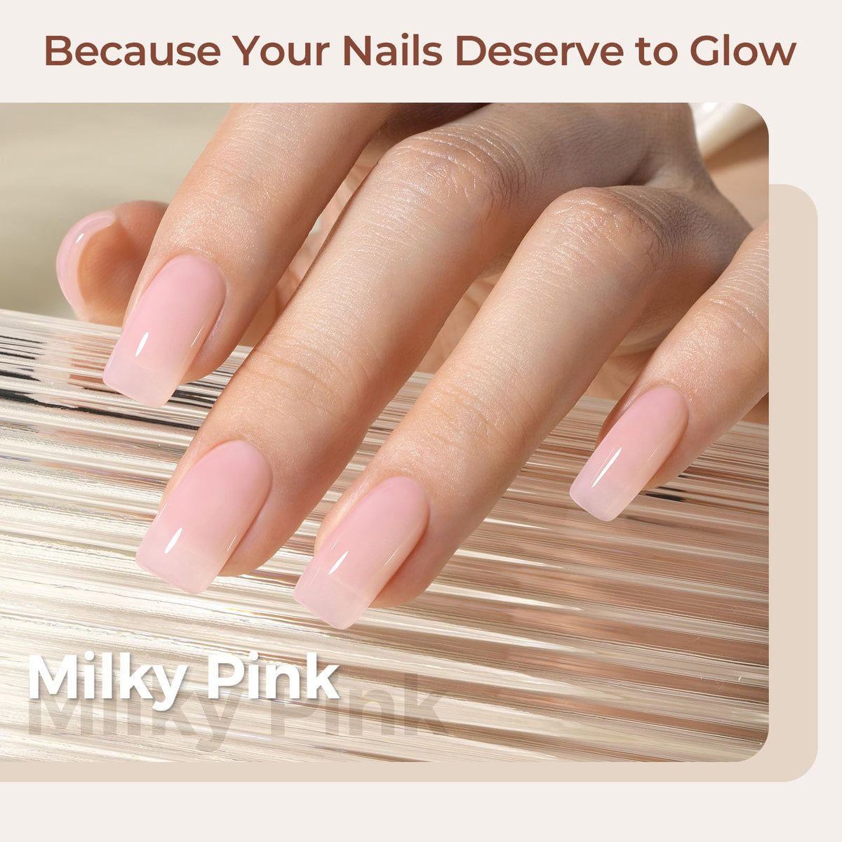 AILLSA Milky Pink Gel Nail Polish application on nails