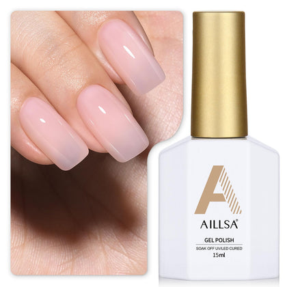 AILLSA Milky Pink Gel Nail Polish front view 50g