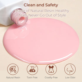 AILLSA Milky Pink Gel Nail Polish on a vanity table