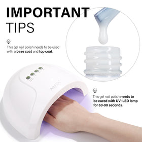 AILLSA Milky White Gel Nail Polish applied on nails with a glossy finish