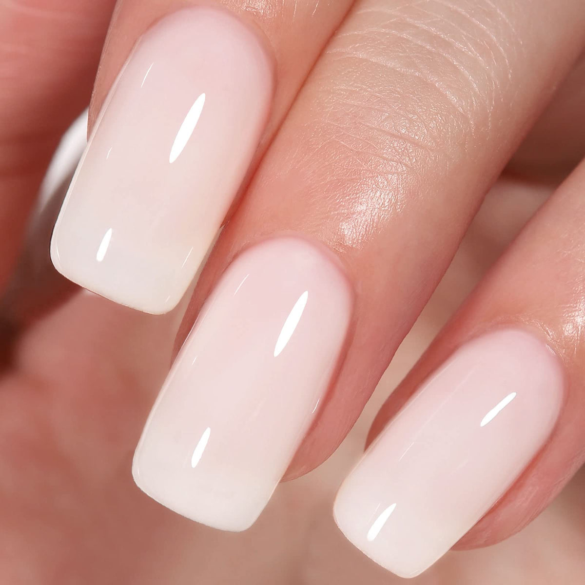 AILLSA Milky White Gel Nail Polish front view with translucent jelly finish