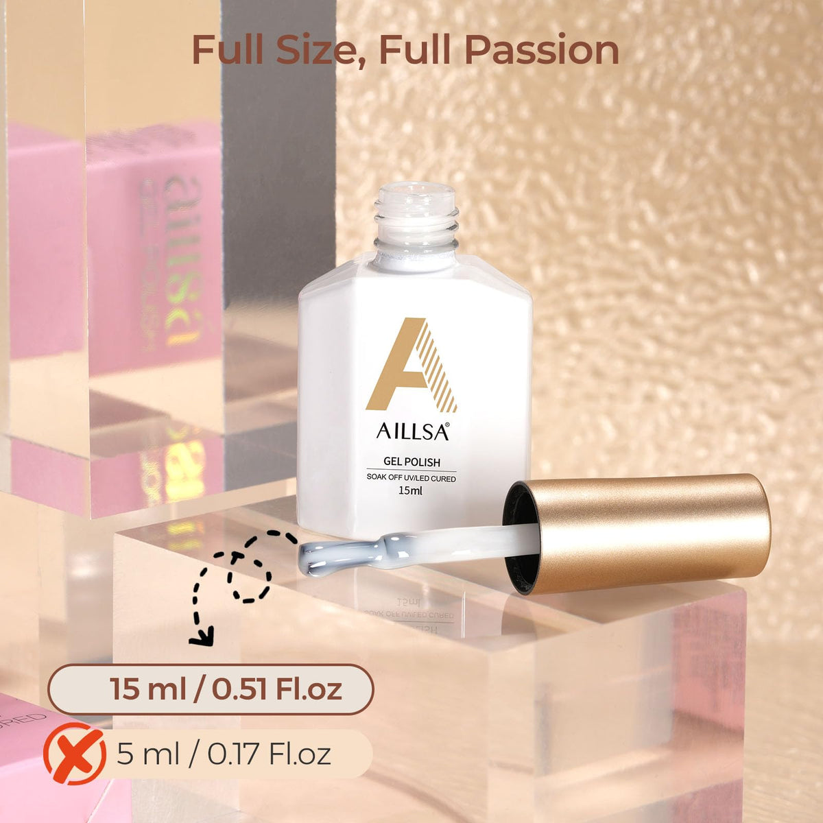 AILLSA Milky White Gel Nail Polish with nail art accessories