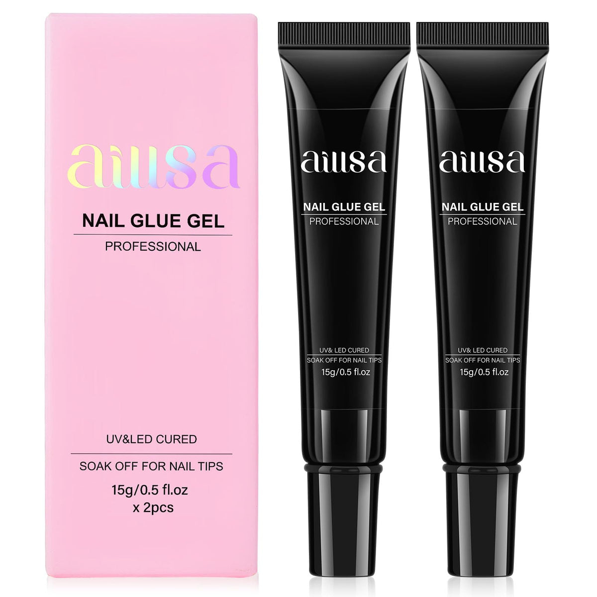 AILLSA Nail Gel Glue 2PCS front view with packaging