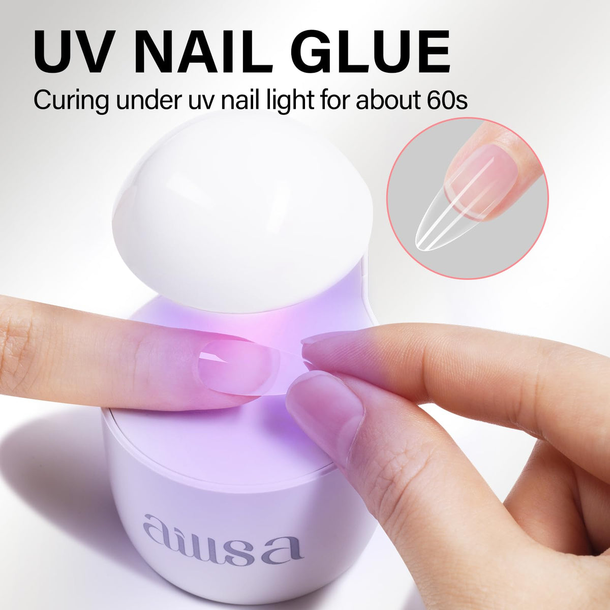 AILLSA Nail Gel Glue application on false nails