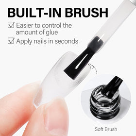 AILLSA nail glue gel applied on clear nail tips