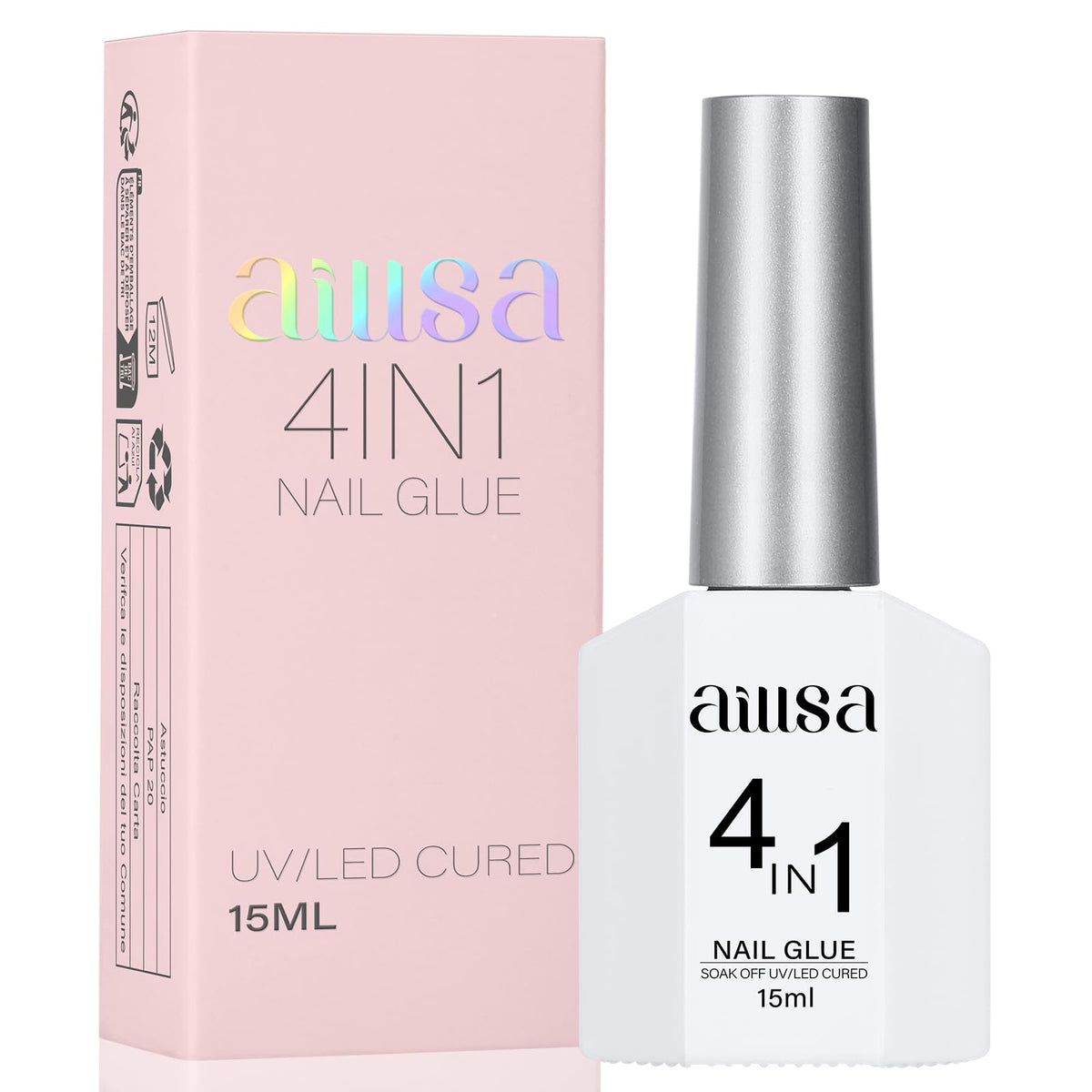AILLSA nail glue gel with rhinestones and foil