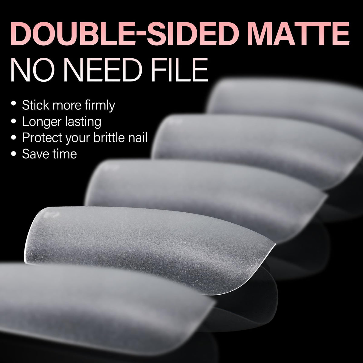 AILLSA nail tips showing double-sided matte finish