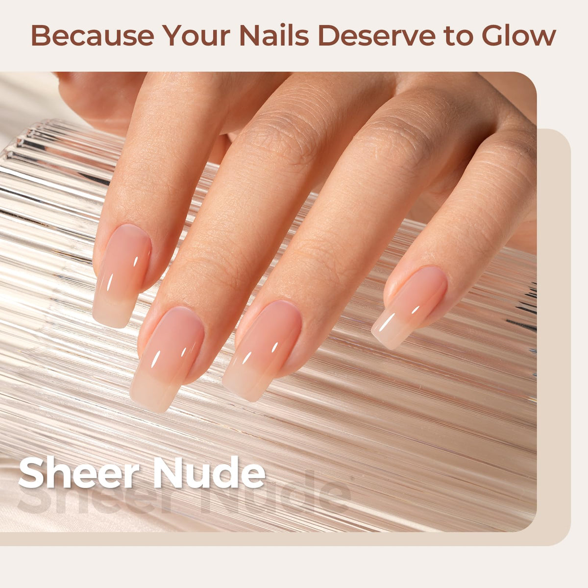 AILLSA Nude Gel Polish 50g swatch on nails