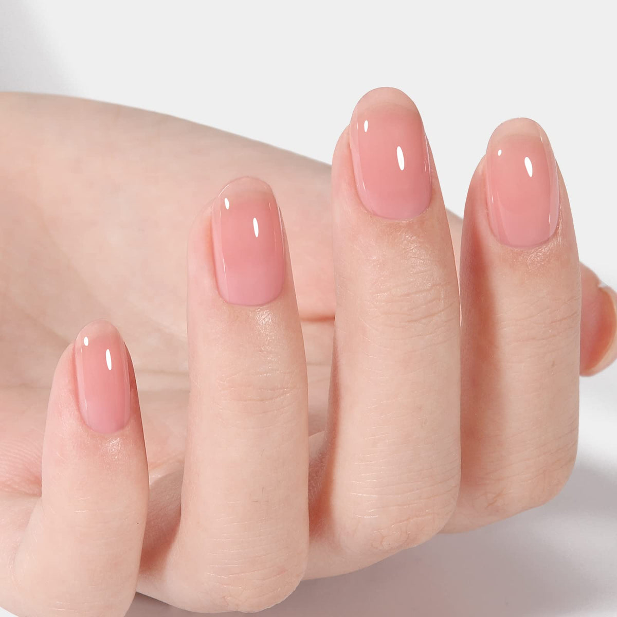 AILLSA Nude Gel Polish applied on nails showcasing glossy finish