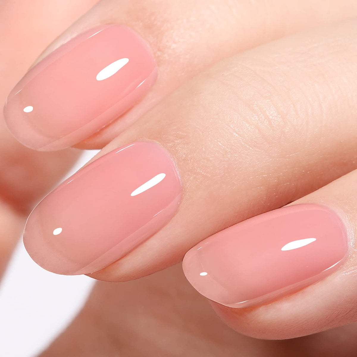 AILLSA Nude Gel Polish front view with natural pink jelly colour