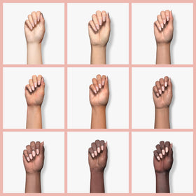 AILLSA Nude Gel Polish Gray Pink swatch on a nail wheel