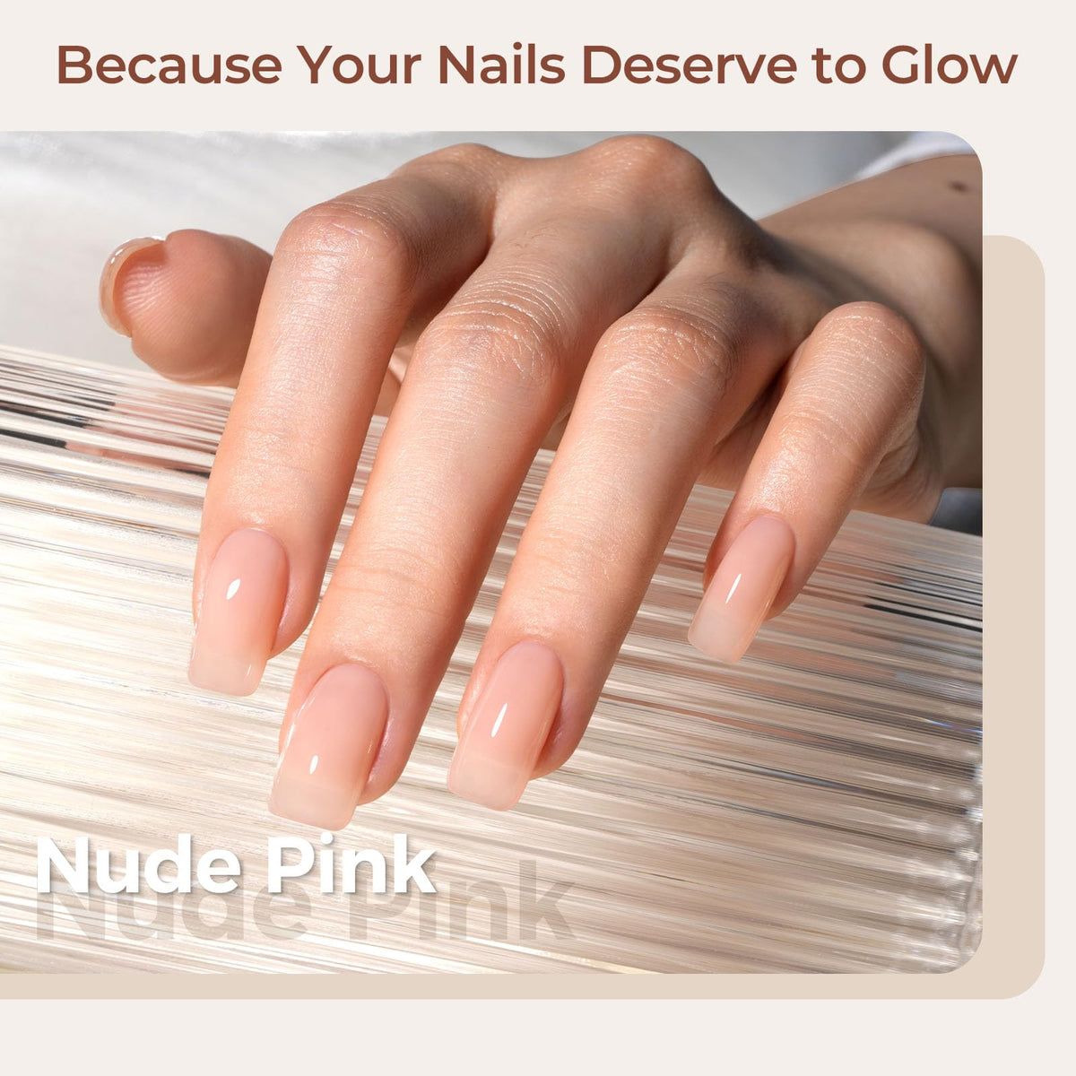 AILLSA Nude Gel Polish swatch on nails