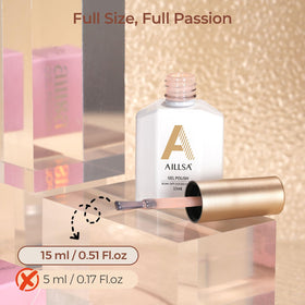 AILLSA Nude Gel Polish under UV lamp