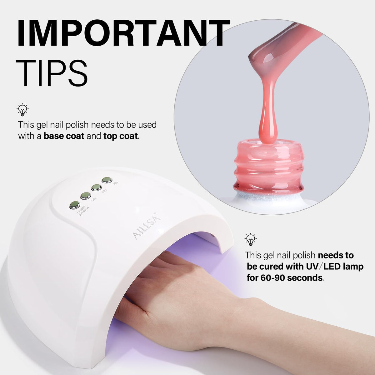 AILLSA Nude Gel Polish with brush for easy application