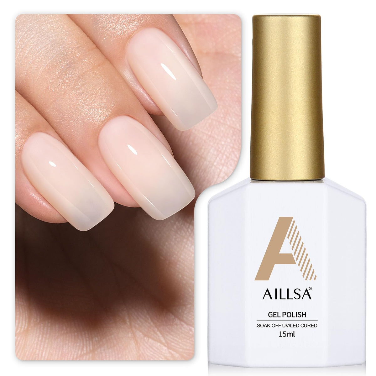 AILLSA Off White Gel Nail Polish front view 68g