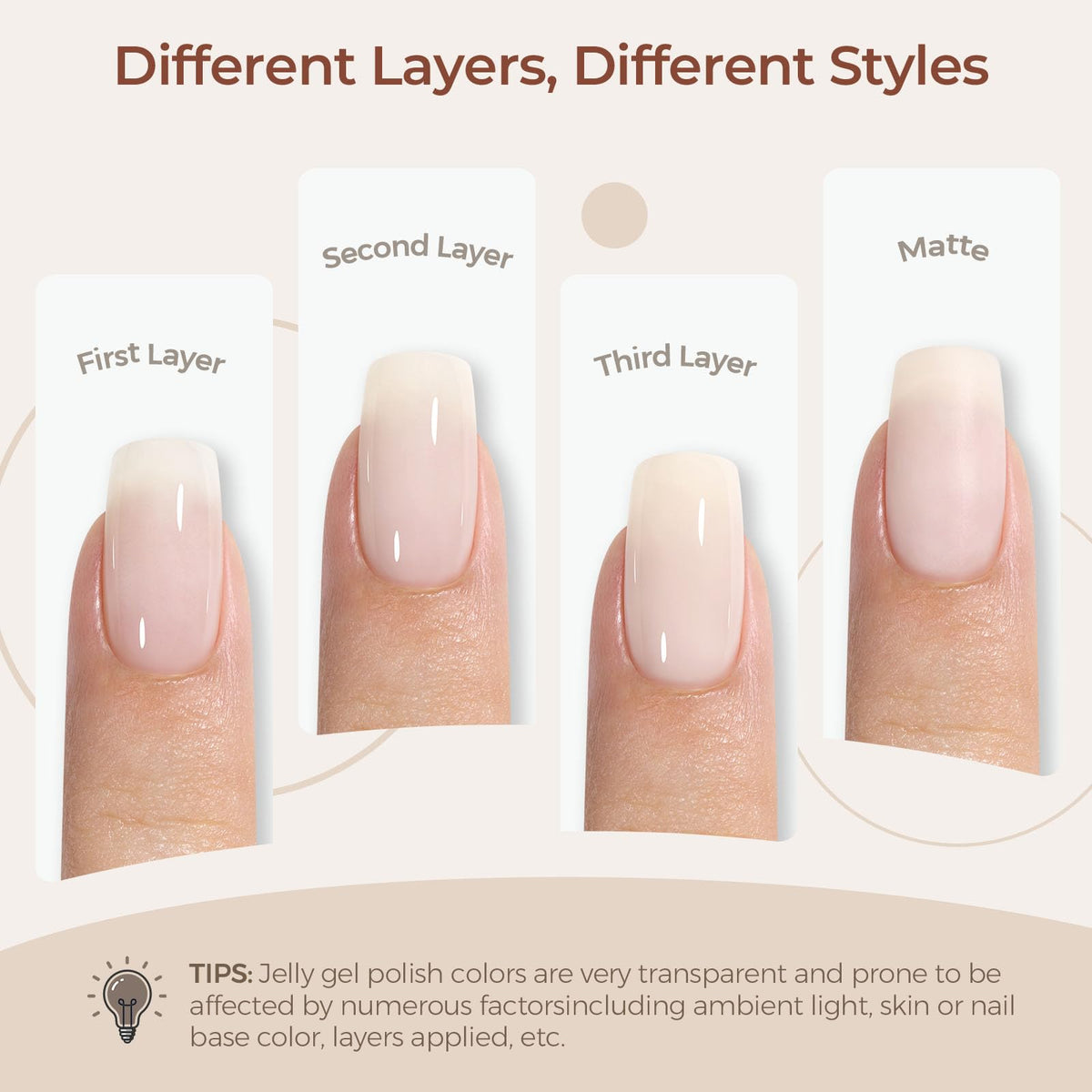 AILLSA Off White Gel Nail Polish with brush for application