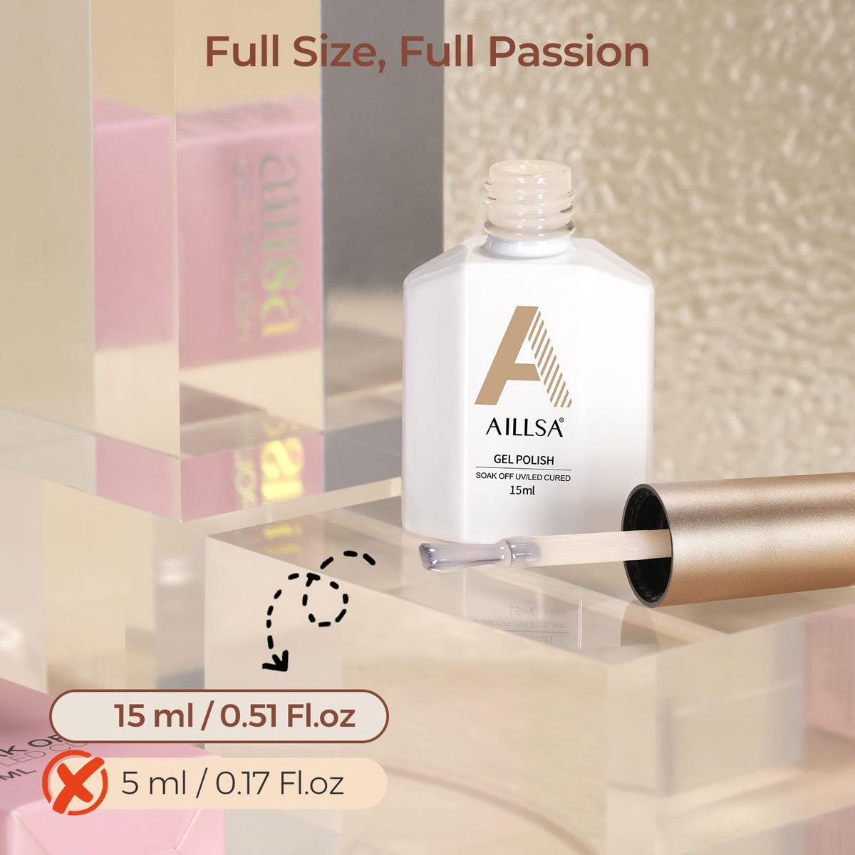 AILLSA Off White Gel Nail Polish with nail art accessories