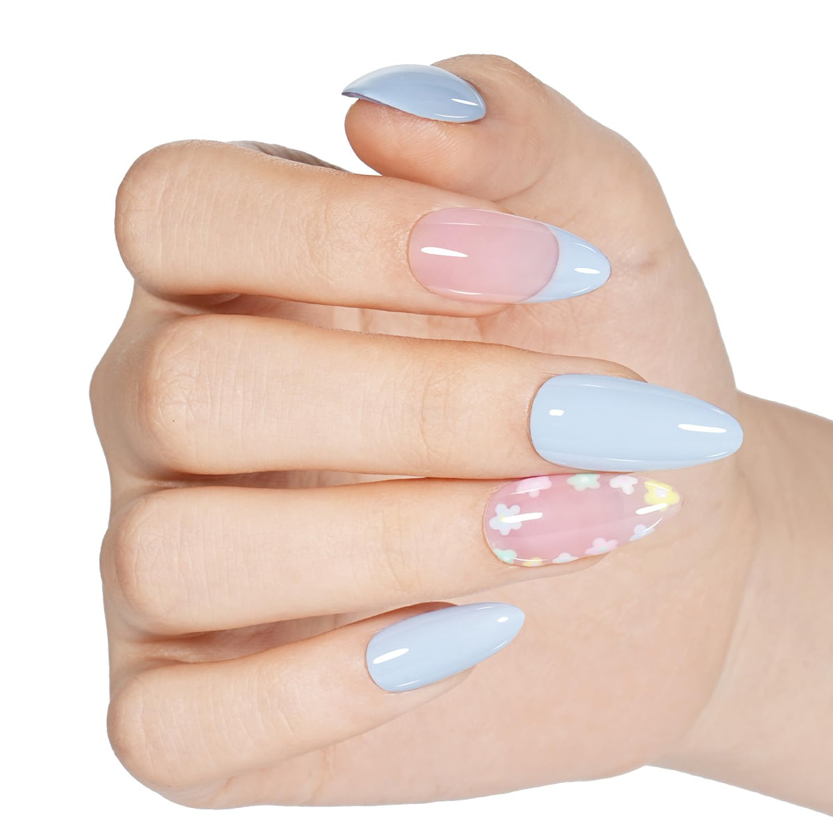 AILLSA Pastel Blue Gel Nail Polish brush close-up