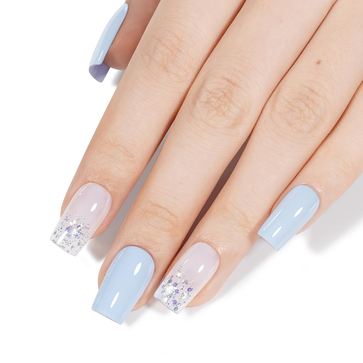 AILLSA Pastel Blue Gel Nail Polish in a nail art setup