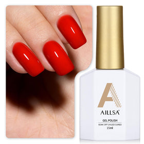 AILLSA Red Gel Nail Polish apple candy colour front view
