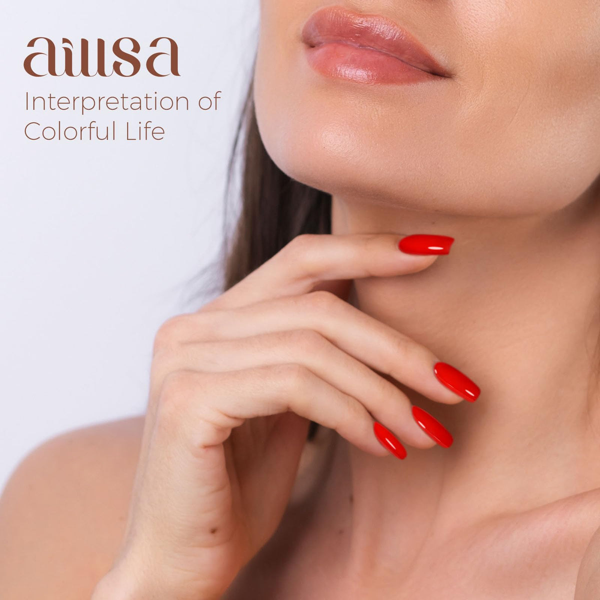 AILLSA Red Gel Nail Polish with a UV lamp