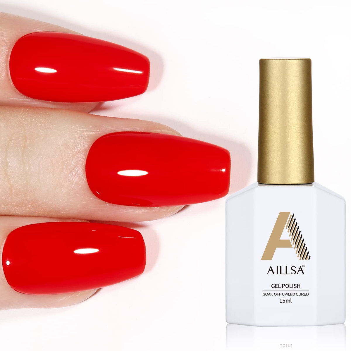 AILLSA Ruby Red Gel Nail Polish front view