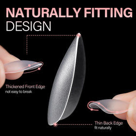 AILLSA Short Almond Nail Tips in use on nails