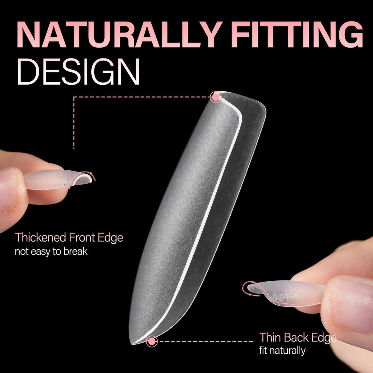 AILLSA Short Coffin Nail Tips matte finish close-up