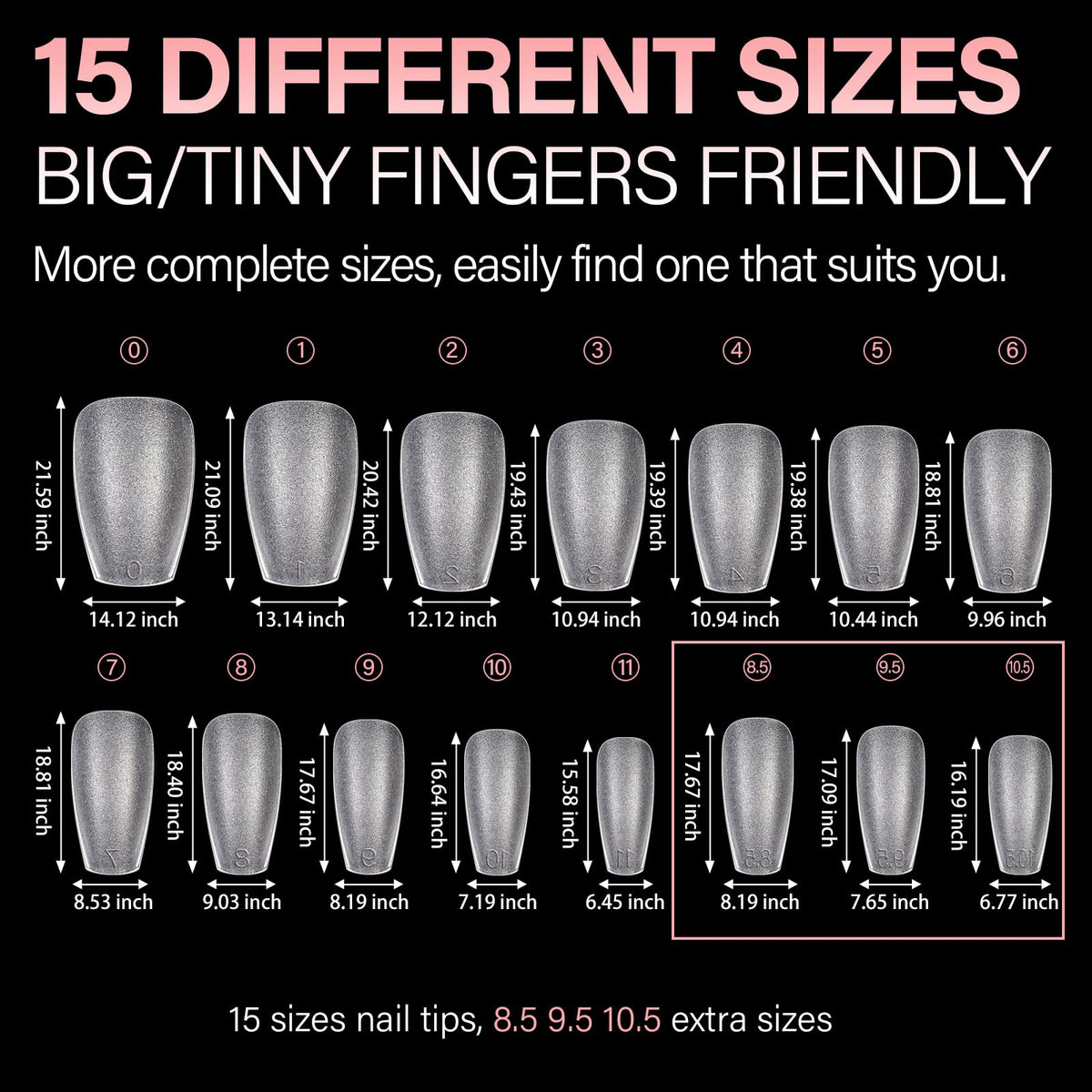 AILLSA Short Coffin Nail Tips with accessories