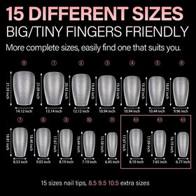 AILLSA Short Coffin Nail Tips with accessories