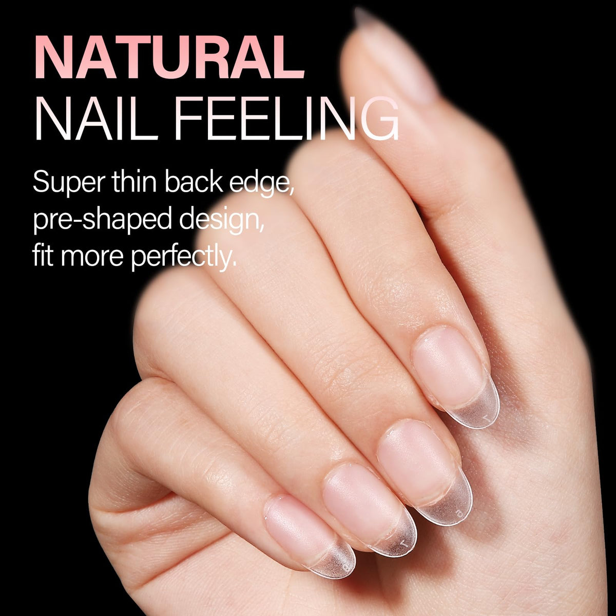 AILLSA Short Oval Nail Tips close-up of texture