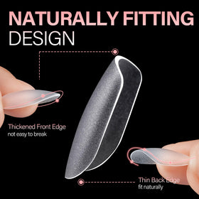 AILLSA Short Oval Nail Tips displayed with nail polish