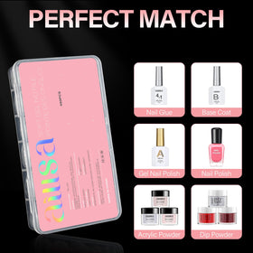 AILLSA Short Oval Nail Tips in a DIY nail art setup