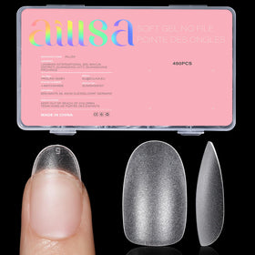 AILLSA Short Oval Nail Tips Matte Full Cover packaging