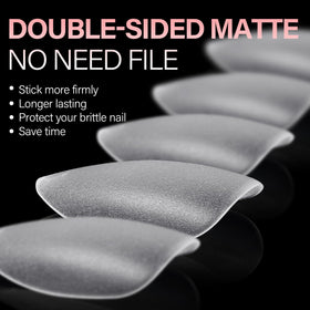 AILLSA Short Oval Nail Tips showing double-sided matte design