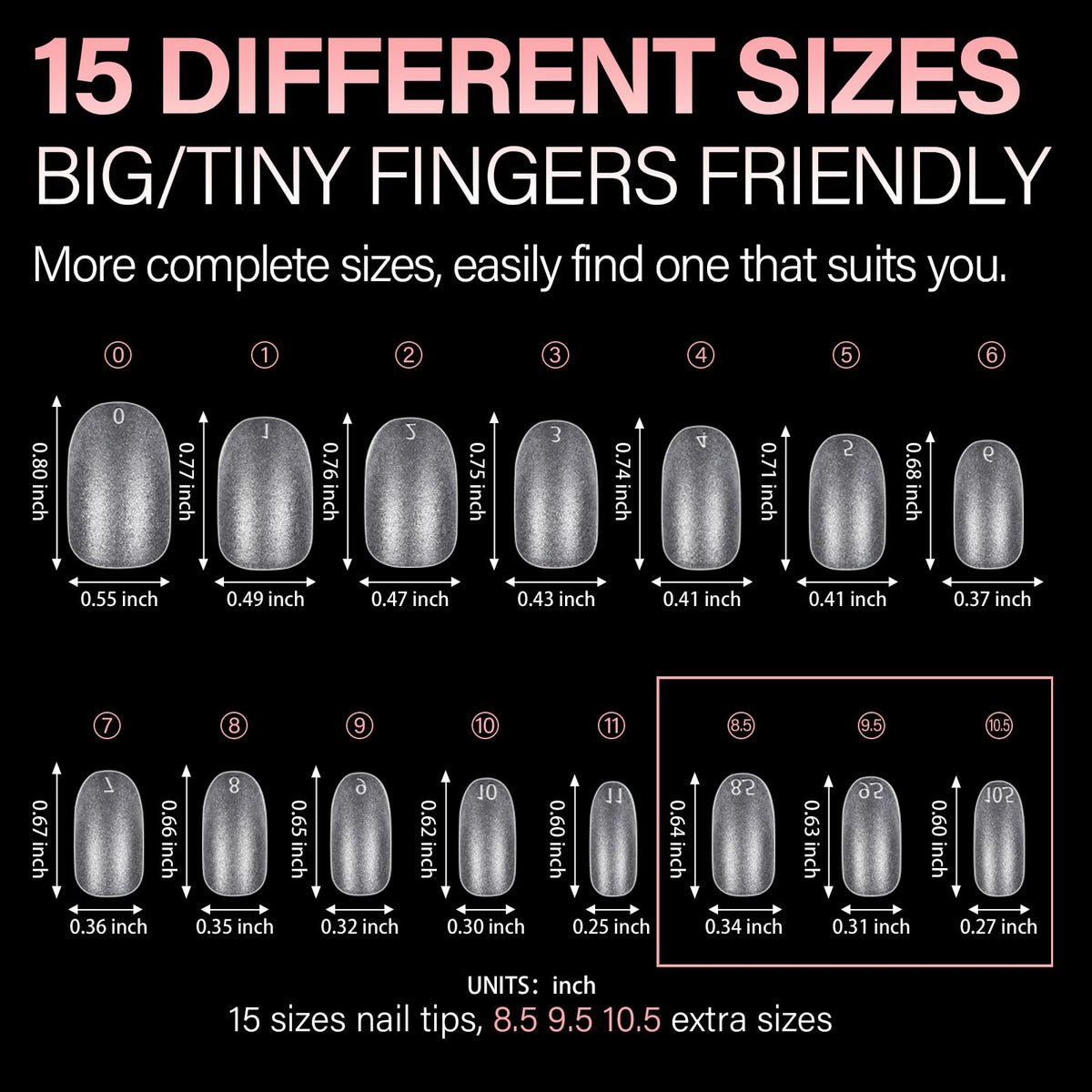 AILLSA Short Oval Nail Tips showing natural appearance