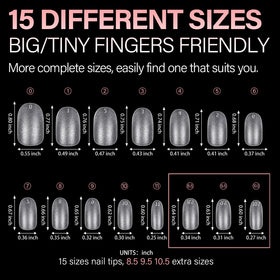 AILLSA Short Oval Nail Tips showing natural appearance