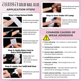 AILLSA Solid Gel Nail Glue 32g with nail art accessories