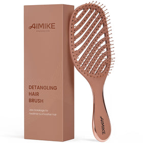 AIMIKE Detangler Hair Brush front view with velvet-touch coating