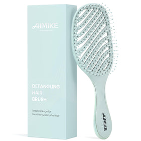 AIMIKE Detangler Hair Brush front view with velvet-touch finish