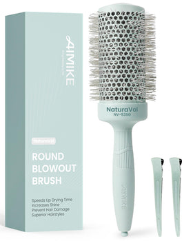 AIMIKE NaturaVol Large Round Brush front view with ergonomic handle
