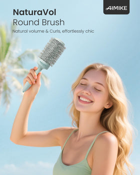 AIMIKE NaturaVol Large Round Brush showing heat-resistant features