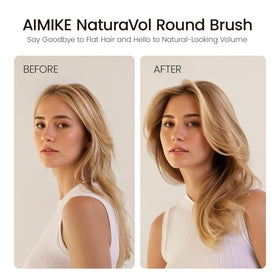 AIMIKE NaturaVol Round Brush showing ceramic-coated barrel