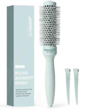 AIMIKE NaturaVol Small Round Brush front view with ergonomic handle