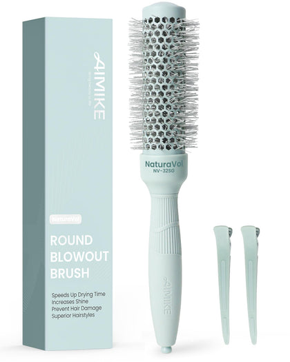 AIMIKE NaturaVol Small Round Brush front view with ergonomic handle