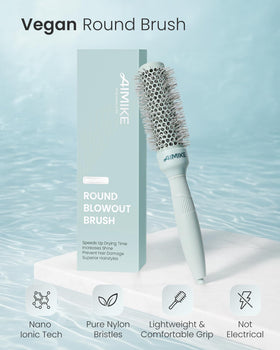 AIMIKE NaturaVol Small Round Brush side view with sectioning pin